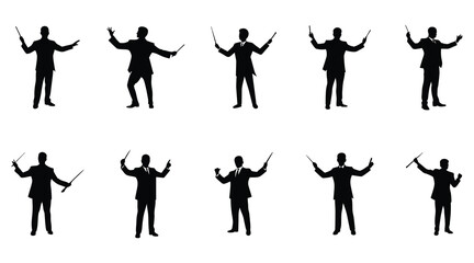 Obraz premium Dynamic Conductors: Silhouettes of Musical Directions