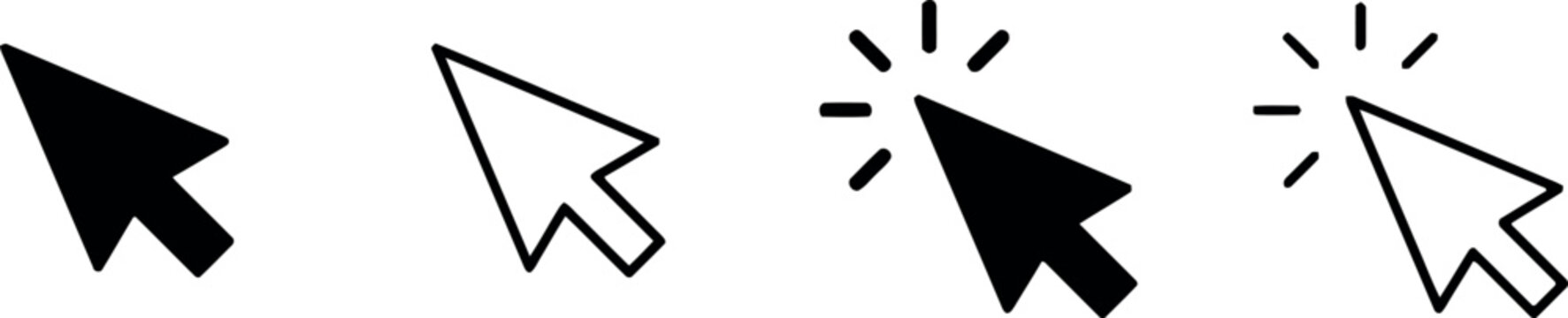 Click Icon Set &ndash; Pointer Arrow and Cursor Icons Vector