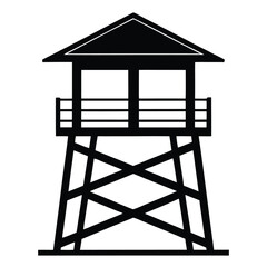 Sleek and Solid Watchtower Silhouette for Security Projects