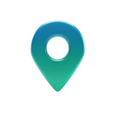 Teal Location Pin Icon GPS Map Marker on transparent background