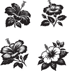 Hibiscus Flower Vector Illustration &ndash; Tropical and Exotic Botanical Floral Design