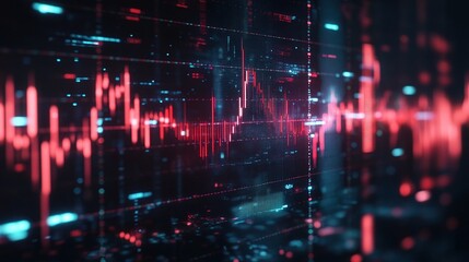 Fototapeta premium Abstract Double Exposure Financial Graphs and Coin Elements