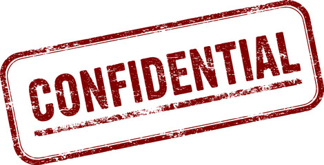 Confidential red ink rubber stamp sign symbol grunge effect vector illustration design confidential case investigation tampon classified private secret information