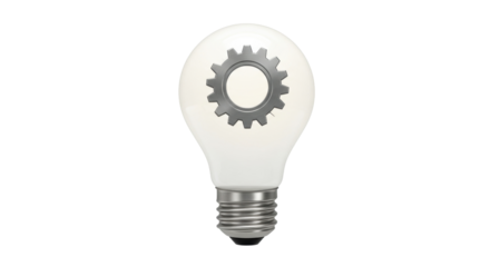 Isolated light bulb with gear inside