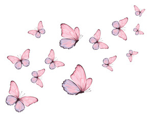 pink watercolor hand drawn design vector