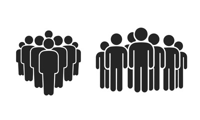 People group icon. Teamwork concept, human figures, community symbol, social unity, crowd illustration