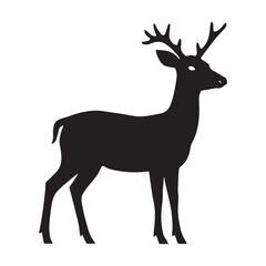 Obraz premium Deer vector silhouette vector illustration on white background