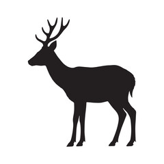 Deer vector silhouette vector illustration on white background