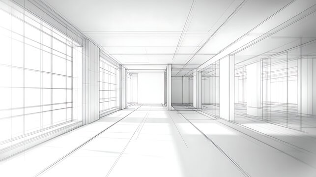 Blueprint of contemporary building with technical data high resolution picture