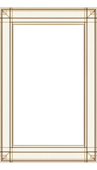 Ornate Multi-Layered Off-White Picture Frame with Gold Inner Border for Framing [with copy space]