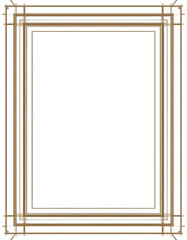 Art Deco geometric frame with multiple brown line borders on dark background [with copy space]