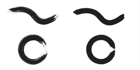 Round brush strokes vector. Painted rounds collection. Grunge textured backgrounds