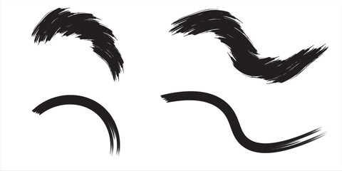 Brush strokes vector. Paintbrush collection. Dirty brush texture banners. Rectangular painted objects