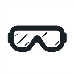 Goggles Solid Line Icon Isolated on White Background