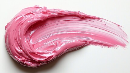 Pink paint stroke, swirl, texture, white background, design element