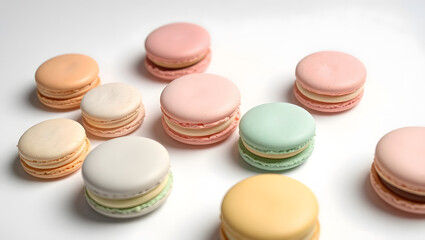 Obraz premium Pastel Macarons A Delightful Collection of French Pastries