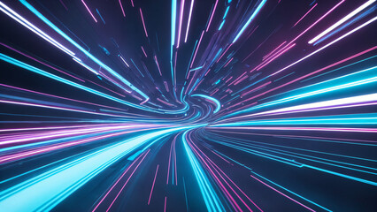 Neon Flow Burst &ndash; Futuristic Abstract Light Tunnel
