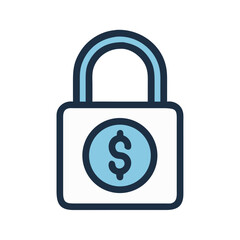 Padlock with Dollar Symbol Icon Design