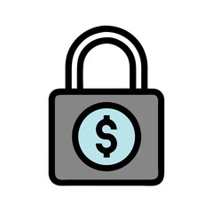 Padlock with Dollar Symbol Icon Design