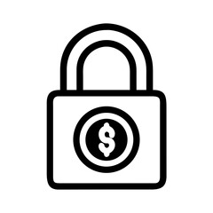 Padlock with Dollar Symbol Icon Design