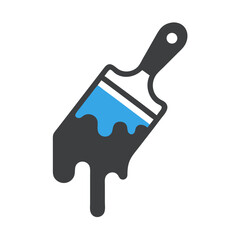 Paintbrush with Dripping Paint Icon Design