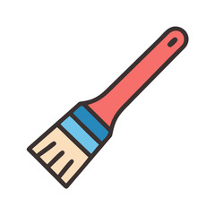 Paintbrush with Flat Bristles Icon Design