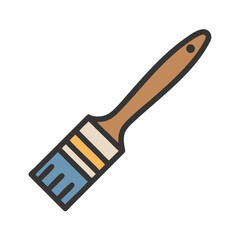 Paintbrush with Flat Bristles Icon Design