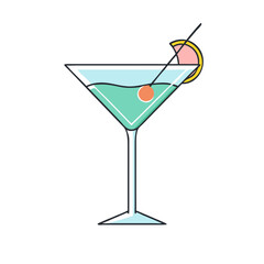 martini glass icon, martini glass vector illustration-simple illustration of martini glass, perfect for martini glass logos and icons