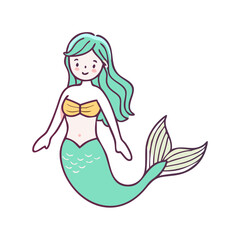 mermaid icon, mermaid vector illustration-simple illustration of mermaid, perfect for mermaid logos and icons