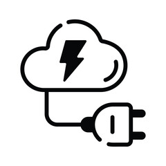 A customizable glyph icon of cloud power