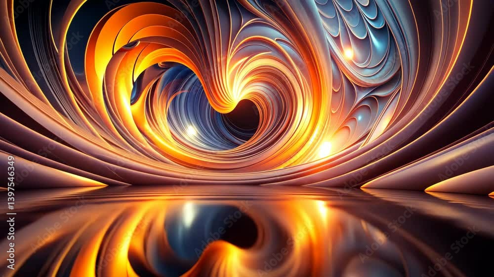 Wall mural mesmerizing swirls of light an abstract journey through radiant hues and fluid forms