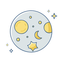 moon icon, moon vector illustration-simple illustration of moon, perfect for moon logos and icons