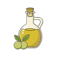 olive oil bottle icon, olive oil bottle vector illustration-simple illustration of olive oil bottle, perfect for olive oil bottle logos and icons