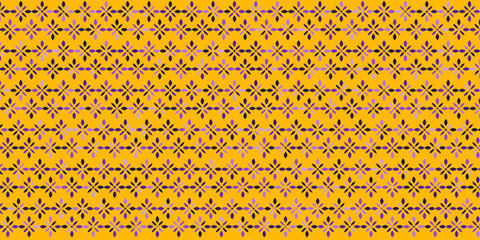 Floral Star Pattern Geometric Motifs in Symmetrical Repeat