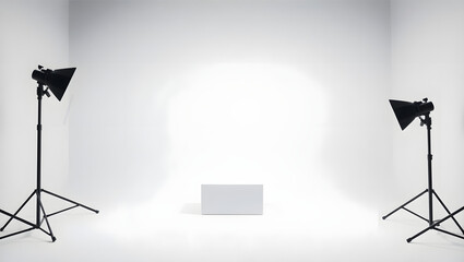 Professional Studio Photography Setup Seamless White Background Lighting