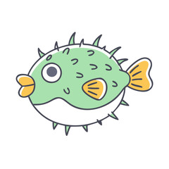 Fototapeta premium pufferfish icon, pufferfish vector illustration-simple illustration of pufferfish, perfect for pufferfish logos and icons