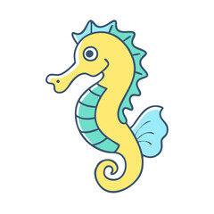 Obraz premium seahorse icon, seahorse vector illustration-simple illustration of seahorse, perfect for seahorse logos and icons