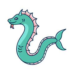 sea serpent icon, sea serpent vector illustration-simple illustration of sea serpent, perfect for sea serpent logos and icons