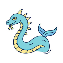 sea serpent icon, sea serpent vector illustration-simple illustration of sea serpent, perfect for sea serpent logos and icons