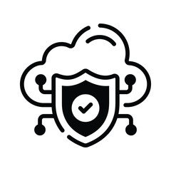 Get your hands on cloud encryption glyph icon