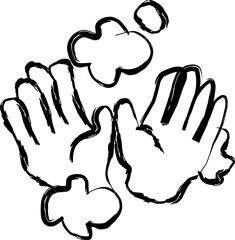 wash hand icon in doodle style	