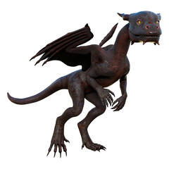 3D Rendering Fairy Tale Dragon on White