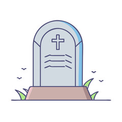 Fototapeta premium tombstone icon, tombstone vector illustration-simple illustration of tombstone, perfect for tombstone logos and icons
