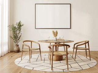 Elegant Dining Room with Wooden Furniture and Neutral Colors