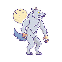 werewolf icon, werewolf vector illustration-simple illustration of werewolf, perfect for werewolf logos and icons