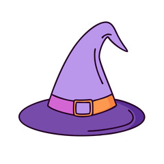Naklejka premium witch hat icon, witch hat vector illustration-simple illustration of witch hat, perfect for witch hat logos and icons