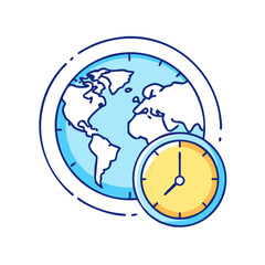 world clock icon, world clock vector illustration-simple illustration of world clock, perfect for world clock logos and icons