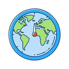 world clock icon, world clock vector illustration-simple illustration of world clock, perfect for world clock logos and icons