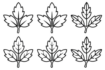 Tomato Leaf Icons and Silhouettes