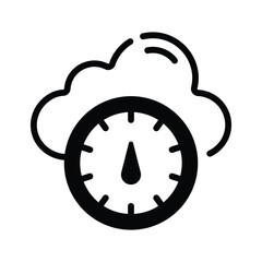 Meter indicator denoting cloud performance glyph icon